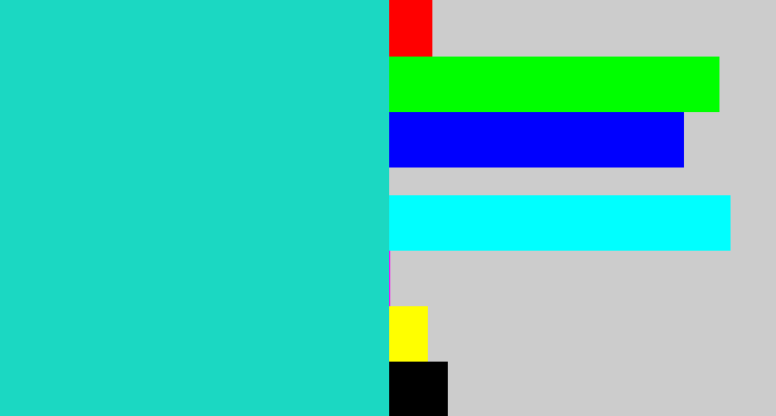 Hex color #1bd8c2 - aqua