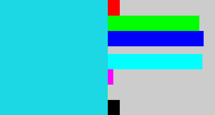 Hex color #1bd8e4 - aqua blue