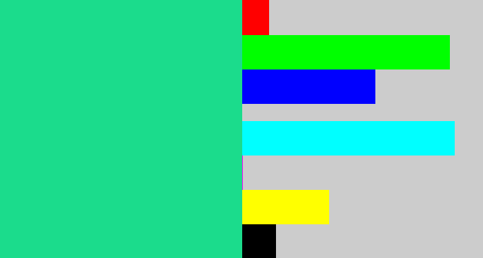 Hex color #1bdc8c - aqua green