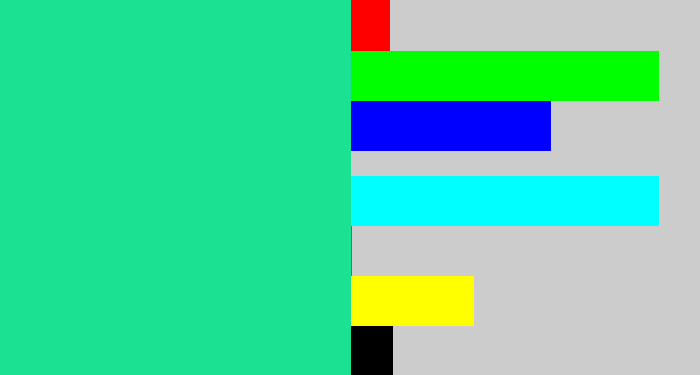 Hex color #1be192 - aqua green