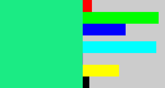 Hex color #1beb84 - wintergreen