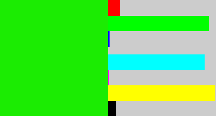 Hex color #1bec02 - highlighter green