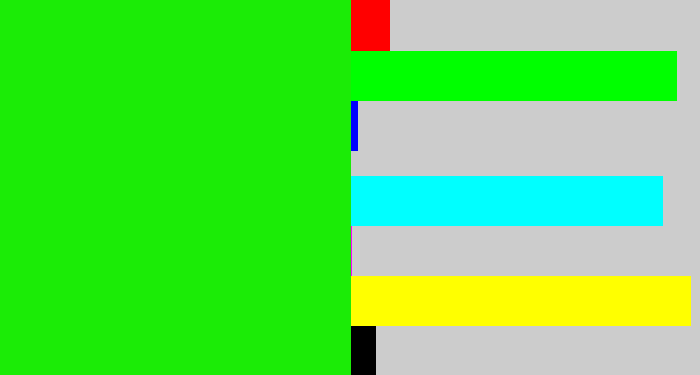 Hex color #1bec06 - highlighter green