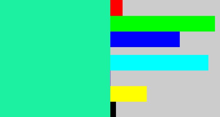 Hex color #1bf1a1 - aqua green