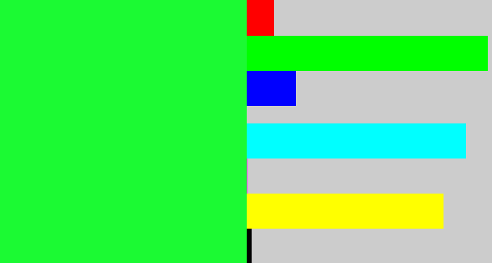Hex color #1bfa33 - hot green