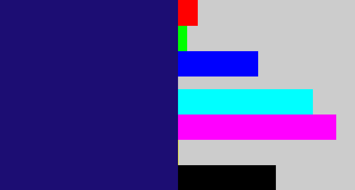 Hex color #1c0d73 - deep blue