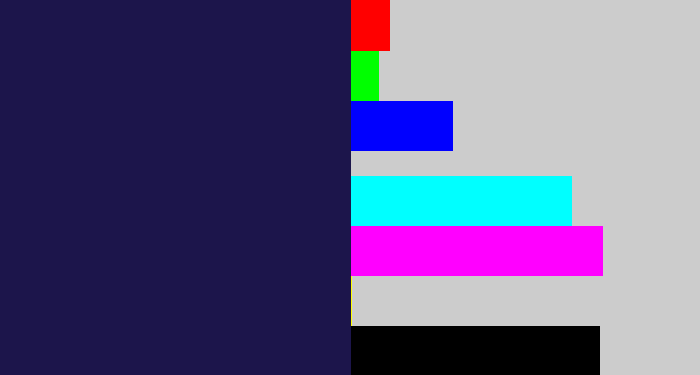 Hex color #1c154b - dark indigo