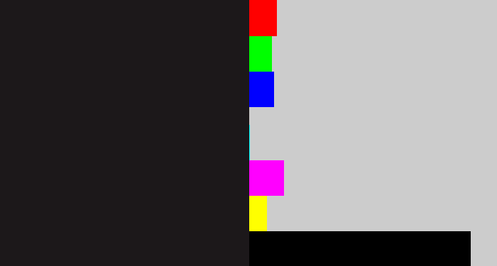 Hex color #1c181a - dark