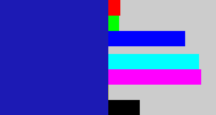 Hex color #1c1ab4 - ultramarine