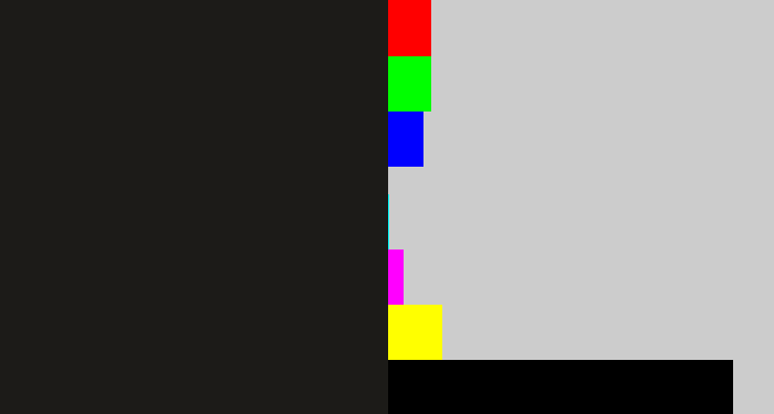 Hex color #1c1b18 - dark