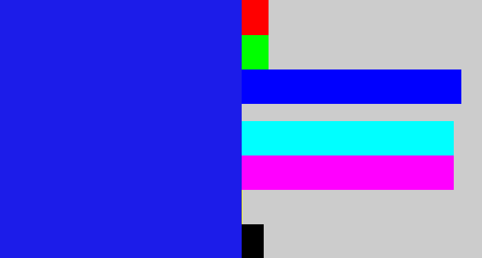 Hex color #1c1ce9 - ultramarine blue