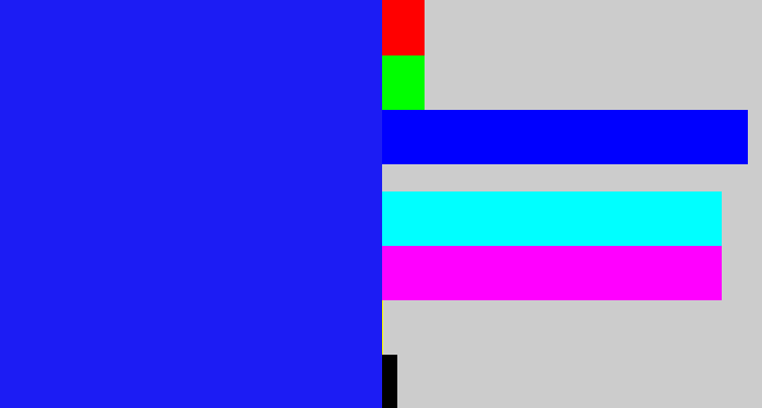 Hex color #1c1cf4 - vivid blue