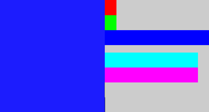 Hex color #1c1cfe - vivid blue