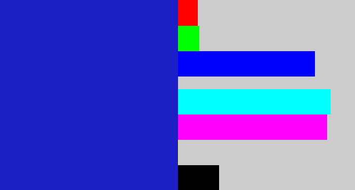 Hex color #1c1fc5 - true blue