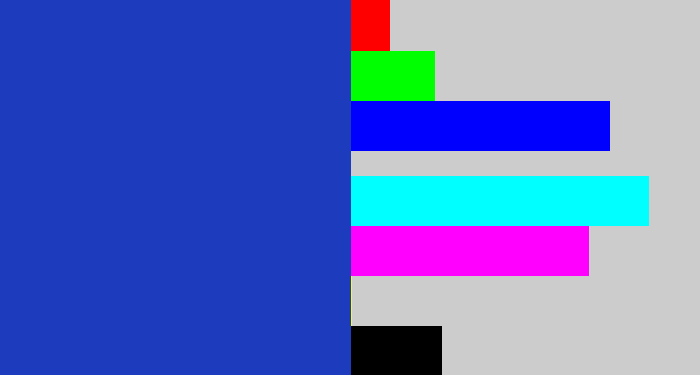 Hex color #1c3cbd - blue blue