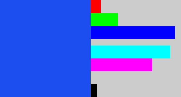 Hex color #1c4dee - azul