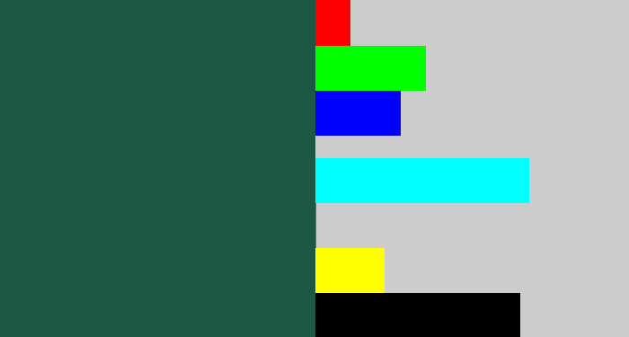 Hex color #1c5845 - dark green blue