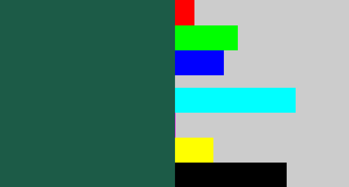 Hex color #1c5b47 - dark green blue