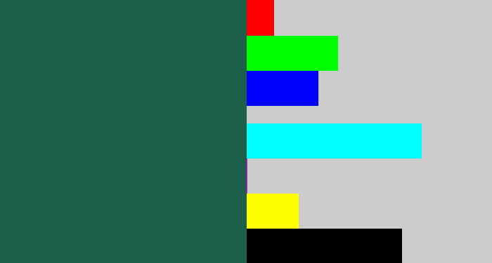 Hex color #1c5f4b - dark green blue