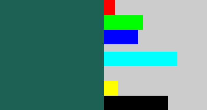 Hex color #1c6153 - dark green blue