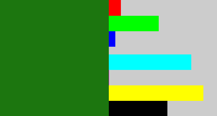 Hex color #1c760f - tree green