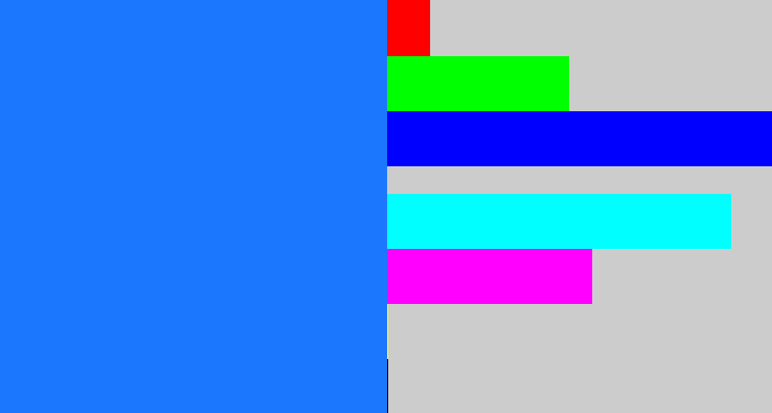 Hex color #1c77ff - clear blue