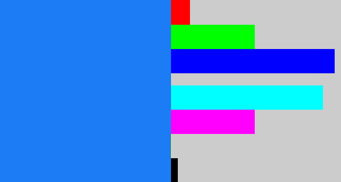 Hex color #1c7cf5 - clear blue