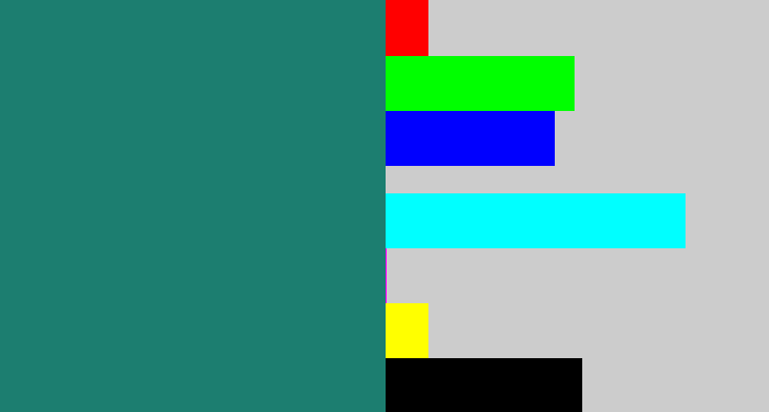 Hex color #1c7e70 - blue green