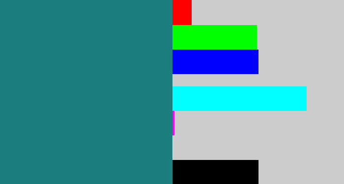 Hex color #1c7e7f - blue green