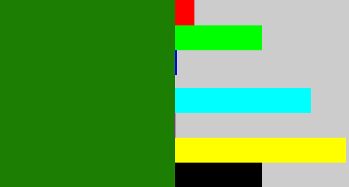 Hex color #1c7f03 - tree green