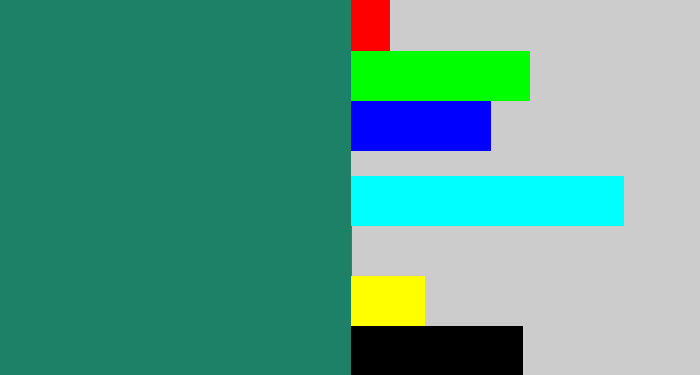Hex color #1c8166 - blue green