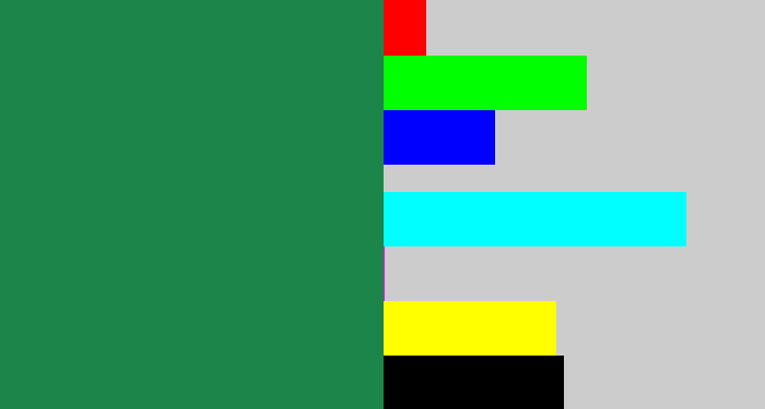 Hex color #1c864a - dark sea green