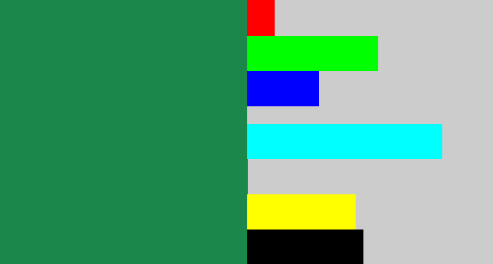 Hex color #1c874b - dark sea green