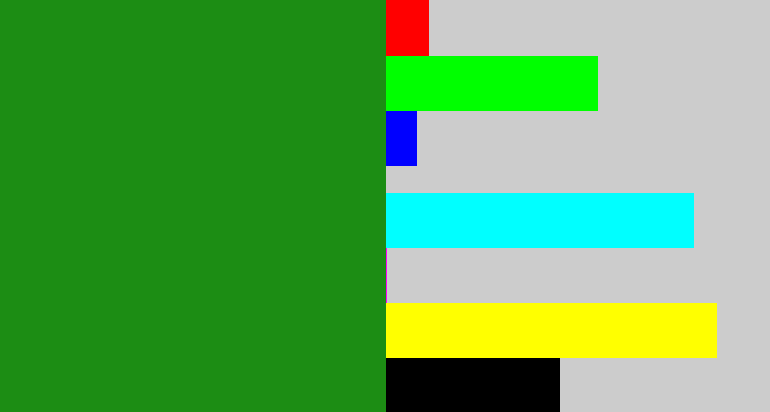 Hex color #1c8d14 - tree green