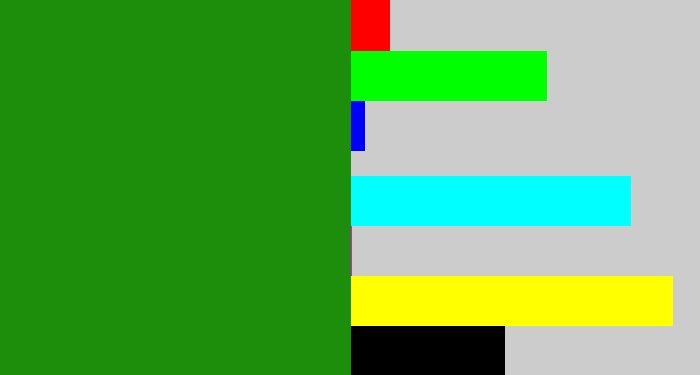 Hex color #1c8e0b - true green