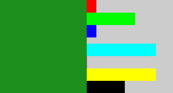 Hex color #1c8f1c - tree green