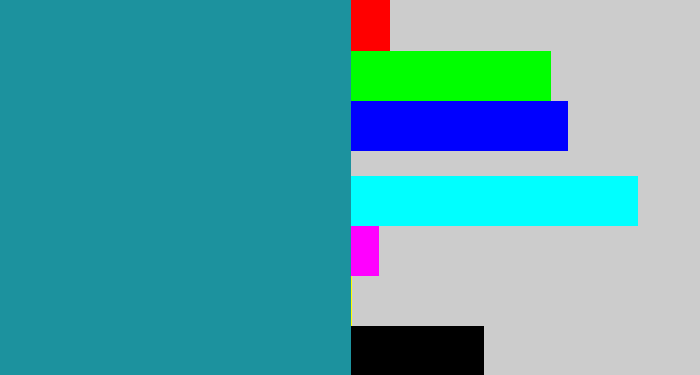 Hex color #1c929e - blue/green