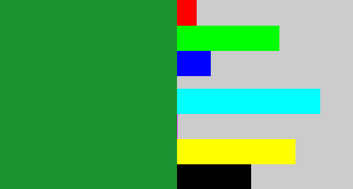 Hex color #1c9330 - darkish green