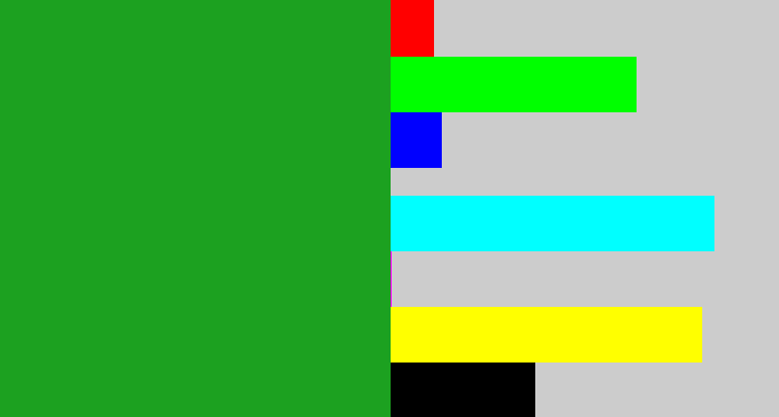Hex color #1ca120 - green