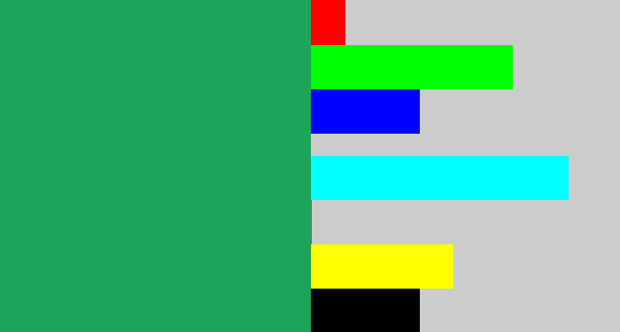 Hex color #1ca559 - teal green
