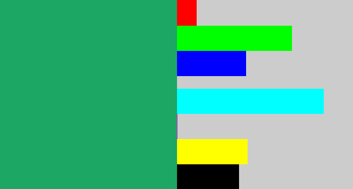 Hex color #1ca764 - teal green