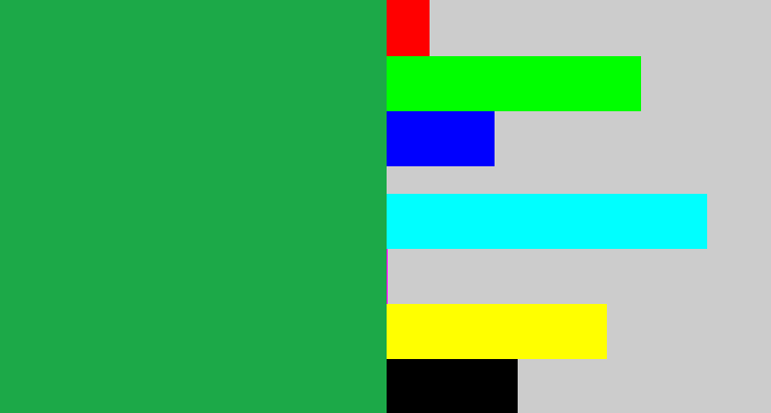 Hex color #1ca948 - emerald