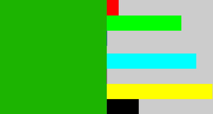 Hex color #1cb301 - green