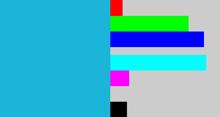Hex color #1cb4d8 - turquoise blue