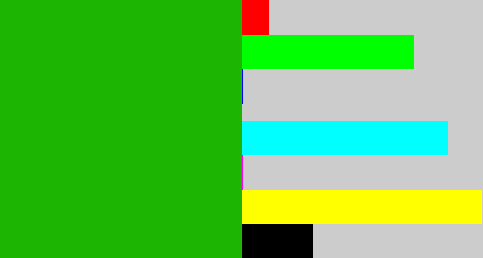Hex color #1cb501 - green