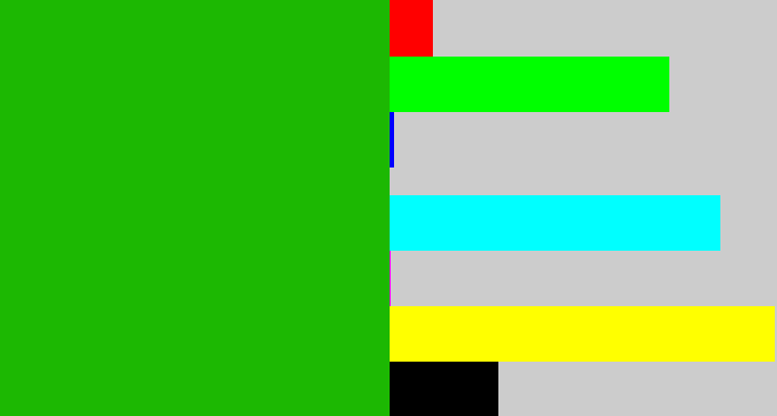 Hex color #1cb802 - green