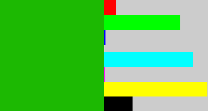 Hex color #1cb902 - green