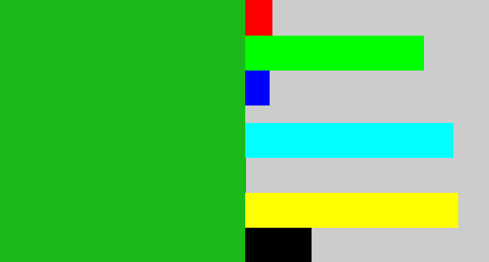 Hex color #1cba19 - green
