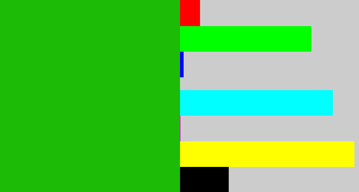 Hex color #1cbb05 - green