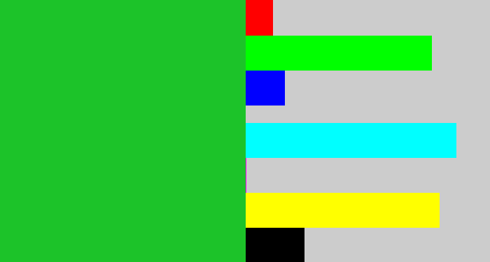 Hex color #1cc329 - green